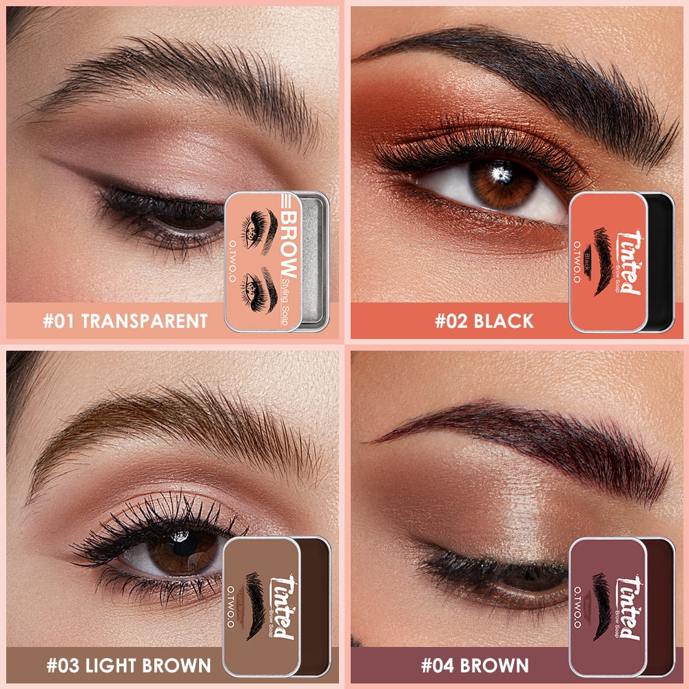 O.TWO.O Eyebrow Gel Wax Brow Soap 4 Color Tint Eyebrow Enhancer Natural Makeup Soap Brow Sculpt Lift Make-up for Women 0 DailyAlertDeals