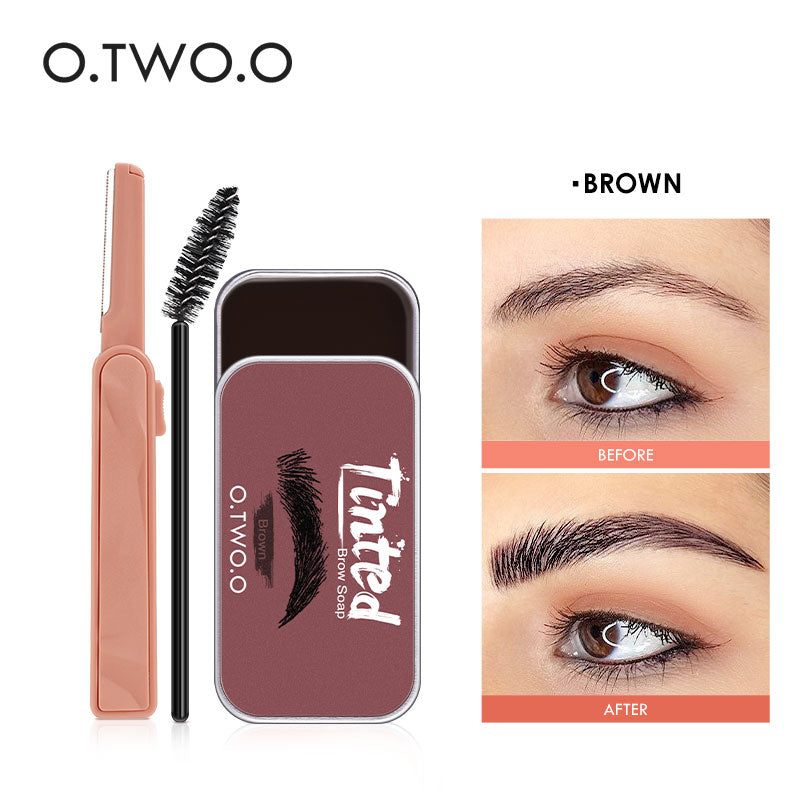O.TWO.O Eyebrow Gel Wax Brow Soap 4 Color Tint Eyebrow Enhancer Natural Makeup Soap Brow Sculpt Lift Make-up for Women 0 DailyAlertDeals Reddish Brown China