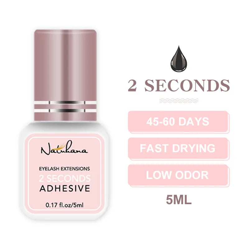 NATUHANA 5ml 1 Second Fast Drying Strong False Eye Lash Extension Glue Adhesive Retention 5-7 Weeks Low Smell Mink Eyelash Glue DailyAlertDeals China 2S 5ml