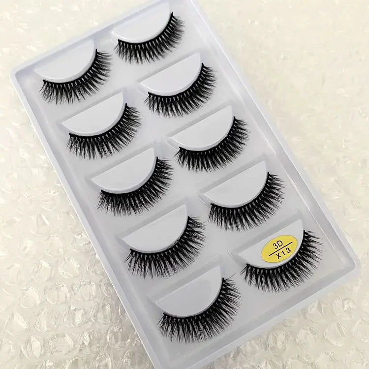 5/10/20/30/50 Boxes 5 Pairs Natural 3D Mink False Eyelashes Makeup Fake Eye Lashes Faux Cils Make Up Beauty Wholesale Lashes H13 DailyAlertDeals 3D-X13 10 Boxes