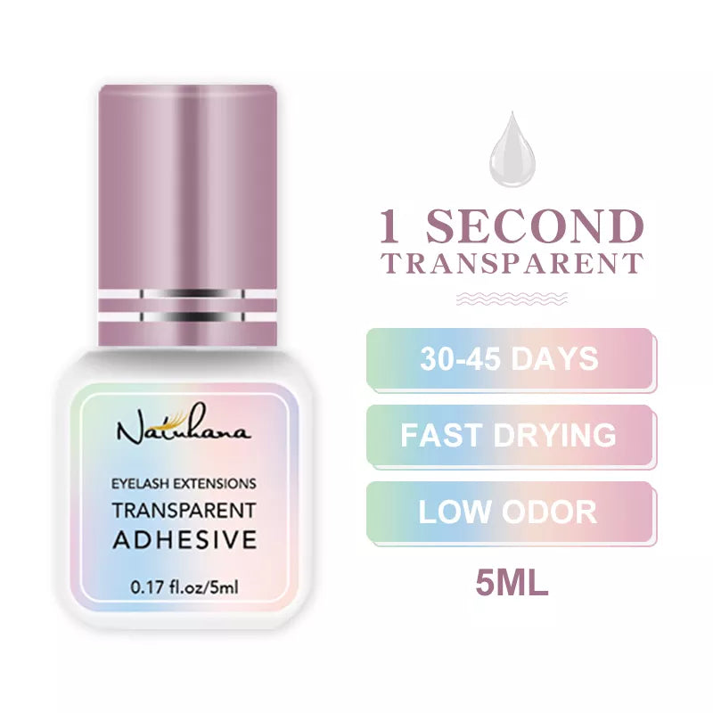 NATUHANA 5ml 1 Second Fast Drying Strong False Eye Lash Extension Glue Adhesive Retention 5-7 Weeks Low Smell Mink Eyelash Glue DailyAlertDeals China Transparent 5ml