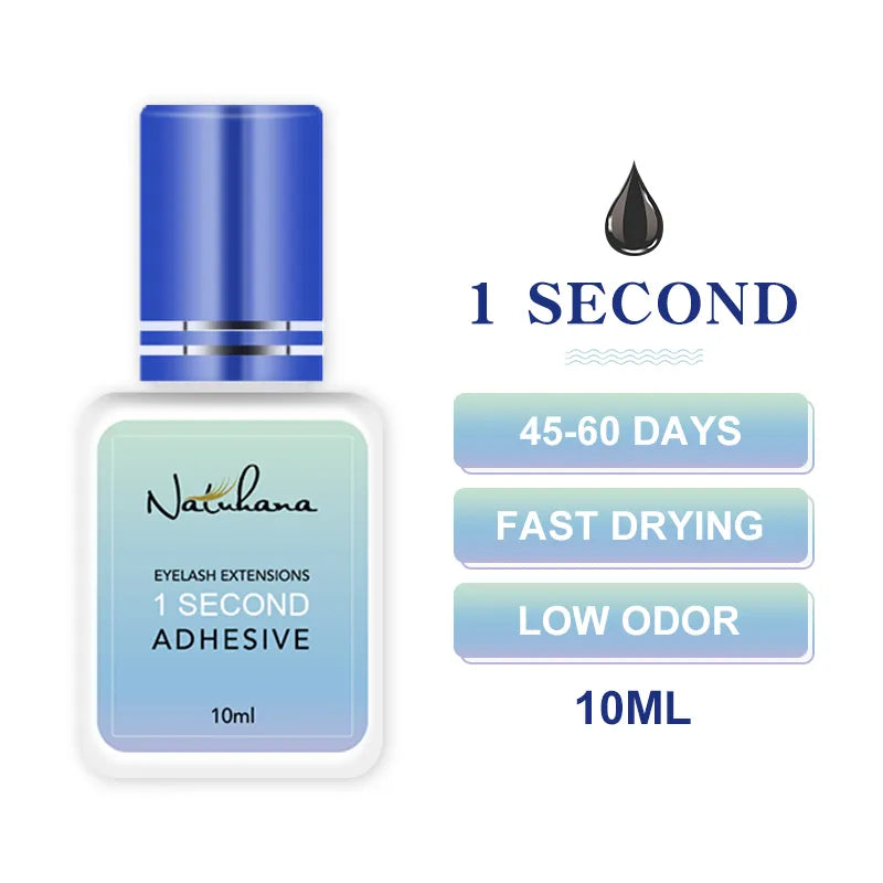 NATUHANA 5ml 1 Second Fast Drying Strong False Eye Lash Extension Glue Adhesive Retention 5-7 Weeks Low Smell Mink Eyelash Glue DailyAlertDeals China 1S 10ml
