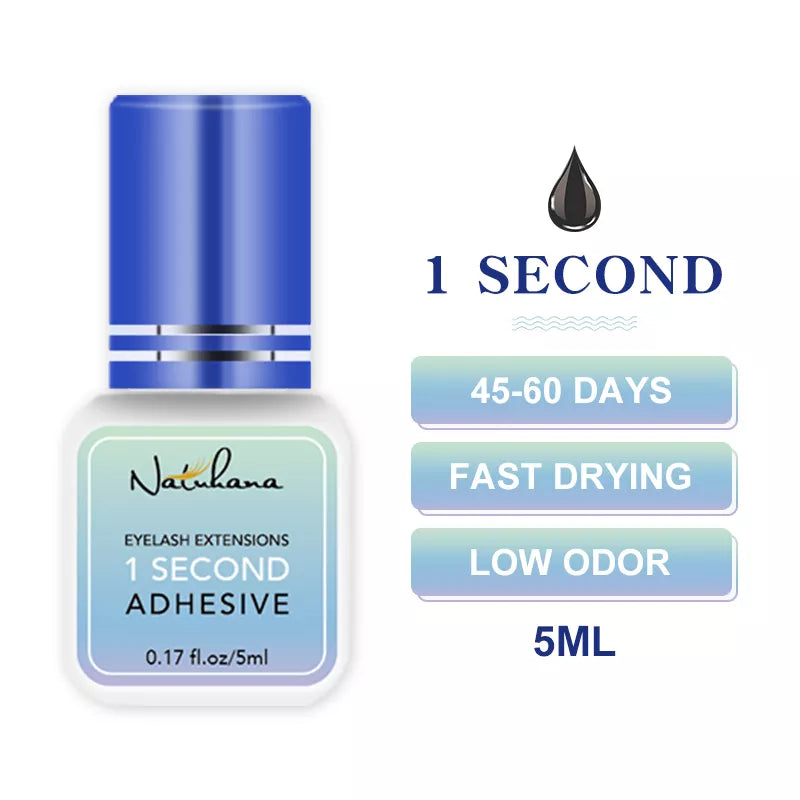 NATUHANA 5ml 1 Second Fast Drying Strong False Eye Lash Extension Glue Adhesive Retention 5-7 Weeks Low Smell Mink Eyelash Glue DailyAlertDeals China 1S 5ml