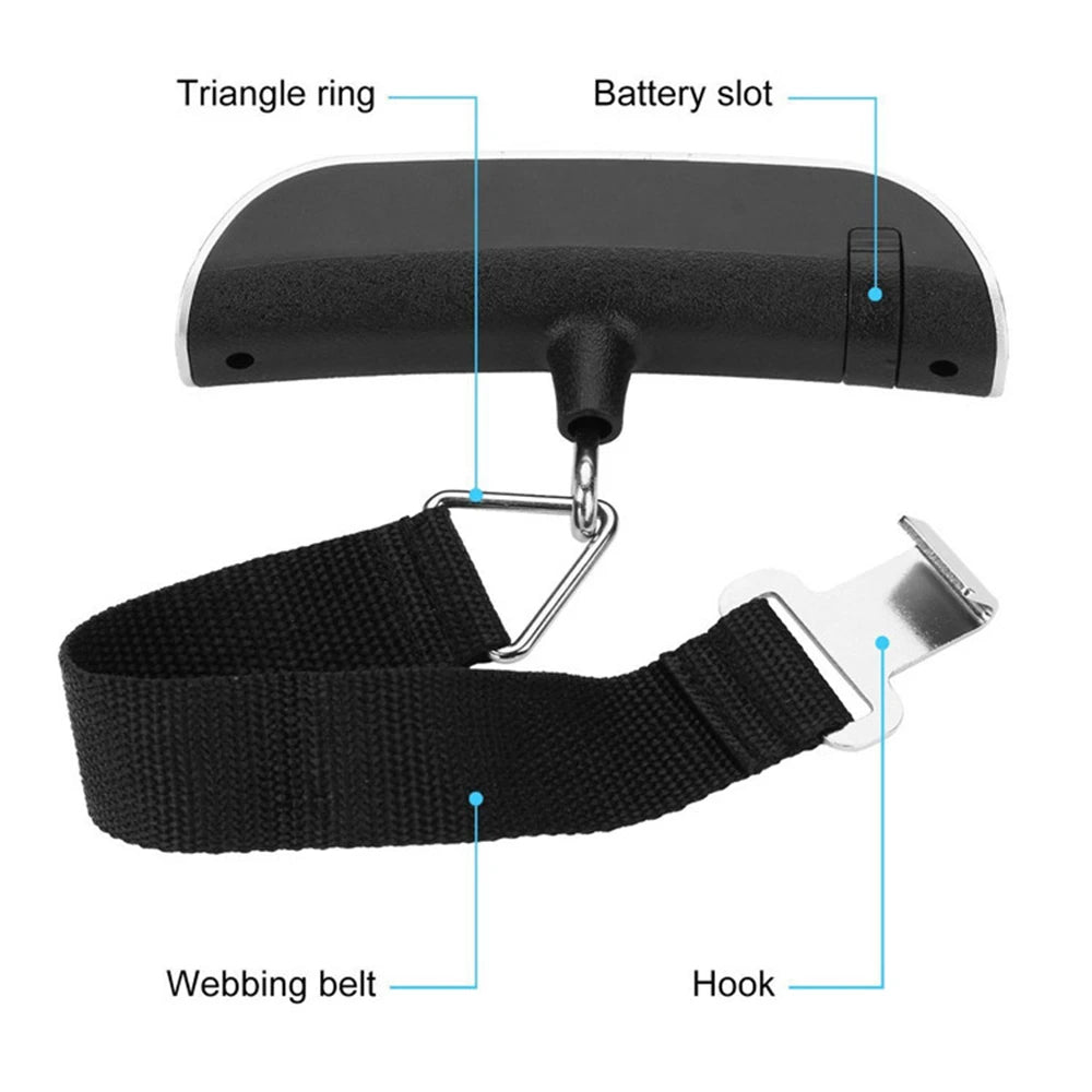 Portable Scale Digital LCD Display 110lb/50kg Electronic Luggage Hanging Suitcase Travel Weighs Baggage Bag Weight Balance Tool DailyAlertDeals