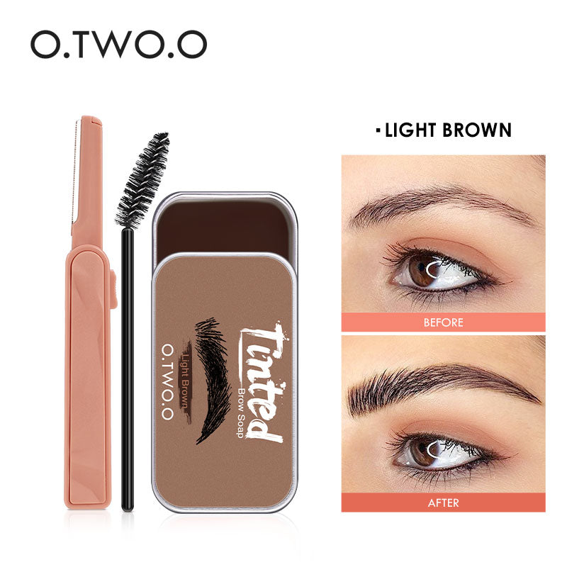 O.TWO.O Eyebrow Gel Wax Brow Soap 4 Color Tint Eyebrow Enhancer Natural Makeup Soap Brow Sculpt Lift Make-up for Women 0 DailyAlertDeals Light Brown China