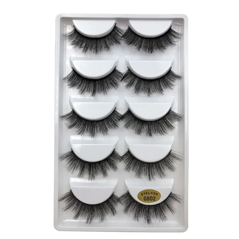 5/10/20/30/50 Boxes 5 Pairs Natural 3D Mink False Eyelashes Makeup Fake Eye Lashes Faux Cils Make Up Beauty Wholesale Lashes H13 DailyAlertDeals G802 10 Boxes
