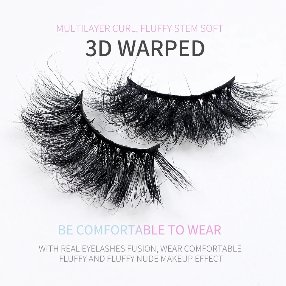 Mink Lashes Wholesale 5/10/30/50 Pairs 25mm Eyelashes Long Wispy Messy Fluffy Lashes Bulk Makeup 25 mm Mink Eyelashes DailyAlertDeals