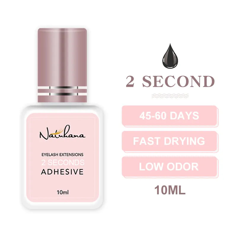NATUHANA 5ml 1 Second Fast Drying Strong False Eye Lash Extension Glue Adhesive Retention 5-7 Weeks Low Smell Mink Eyelash Glue DailyAlertDeals China 2S 10ml