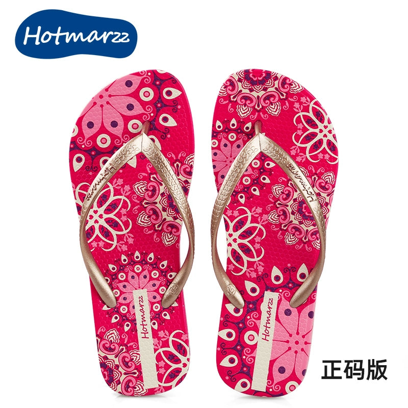 Internet Celebrity Ins Trendy Splint Seaside Large-Size Flip-Flops DailyAlertDeals Red (positive) 35