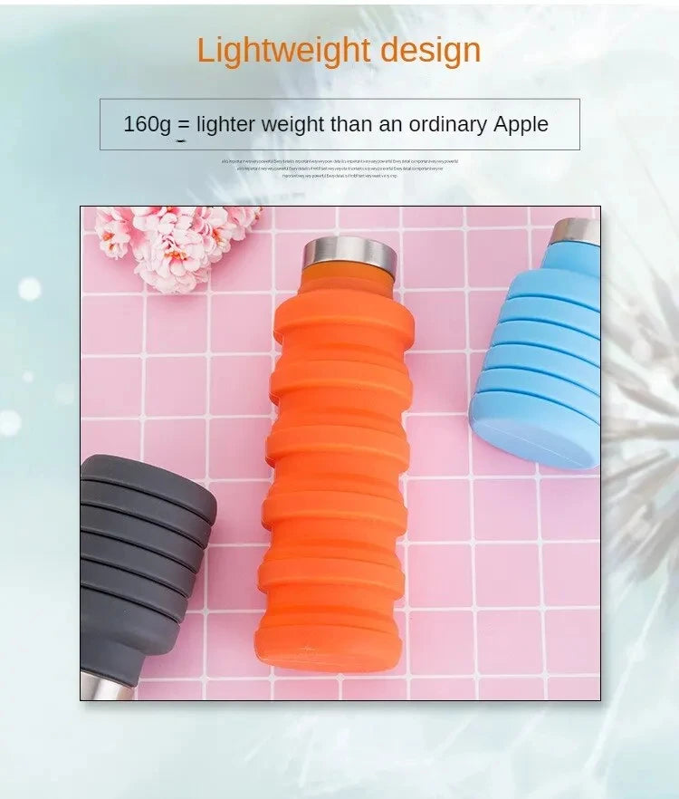 1pc Collapsible Water Bottle, Reuseable BPA Free Silicone Foldable Bottles Portable Hiking Cup For Outdoor Mountaineering Tours DailyAlertDeals