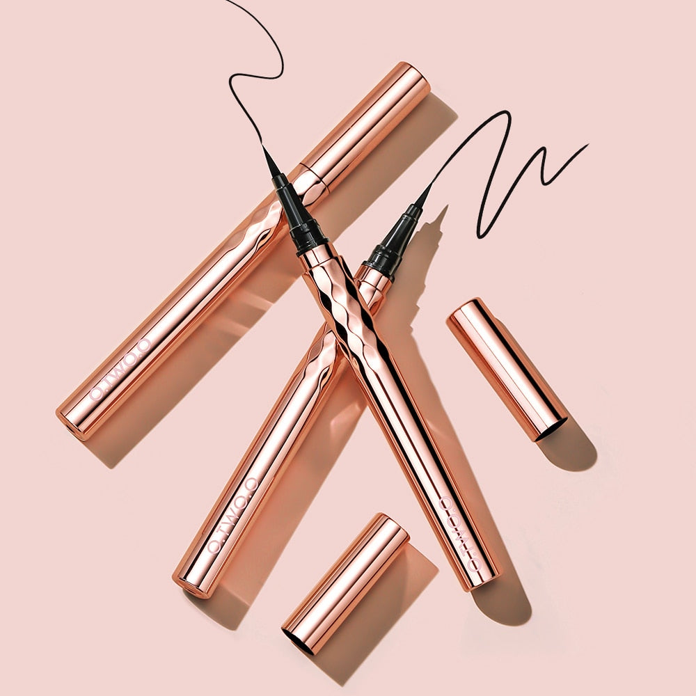 O.TWO.O Eyeliner Pencil Liquid Eye Liner Waterproof Smudge Proof Quick Drying 12 Hour Wear Ultra Fine Black Eyeliner for Arrows 0 DailyAlertDeals