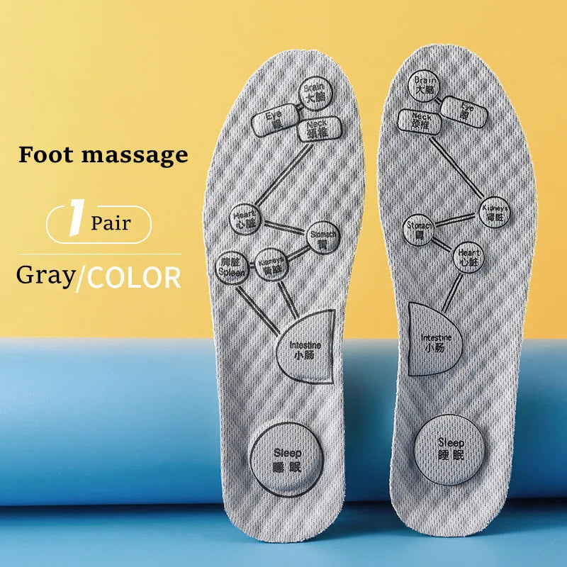 Acupressure on Foot Insoles For Shoes Breathable Deodorant Sport Insoles for Medical Man Women Comfortable Running Shoe Sole  DailyAlertDeals China Gray EU35-36