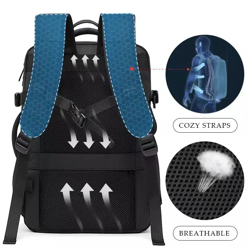 Travel Backpack Men Business Aesthetic Backpack School Expandable USB Bag Large Capacity 17.3 Laptop Waterproof Fashion Backpack DailyAlertDeals