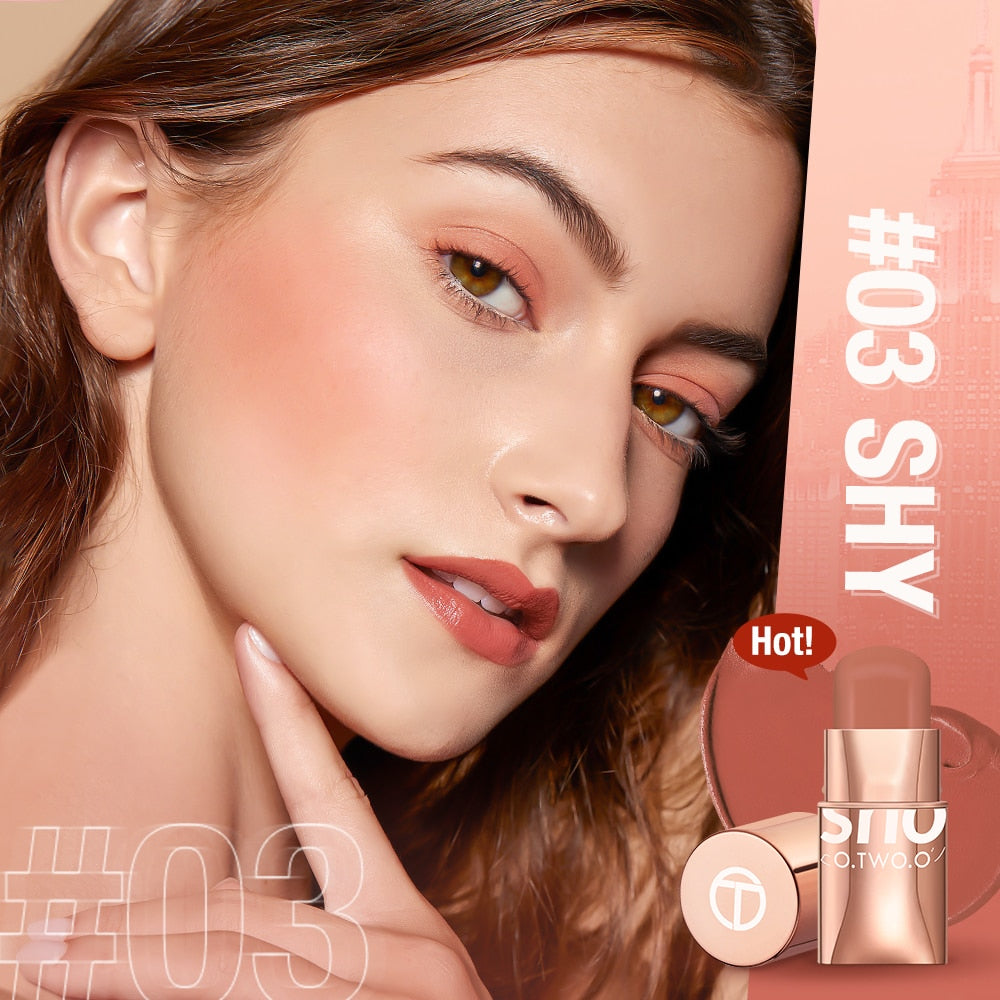 O.TWO.O Lipstick Blush Stick 3-in-1 Eyes Cheek and Lip Tint Buildable Waterproof Lightweight Cream Multi Stick Makeup for Women 0 DailyAlertDeals