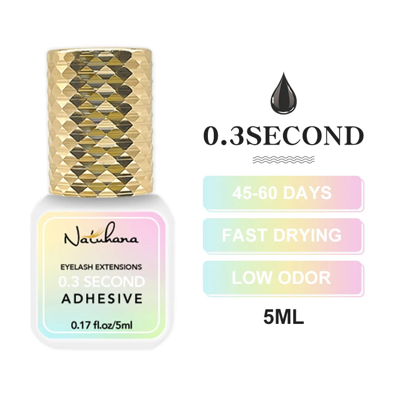 NATUHANA 5ml 1 Second Fast Drying Strong False Eye Lash Extension Glue Adhesive Retention 5-7 Weeks Low Smell Mink Eyelash Glue DailyAlertDeals China 0.3S 5ml
