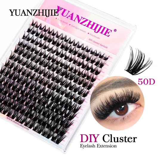 YUANZHIJIE 144pcs/case 100% Handmade DIY Lashes Extension 8-16mm Mix Length Eyelashes  Segmented Eyelashes Bundle Lash