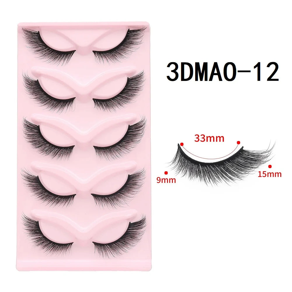 HBZGTLAD Cat eye Eyelashes 3D Natural False Lashes Fluffy Soft Cross 5 pairs Manga Lashes Wispy Natural Eyelash Extension Makeup DailyAlertDeals