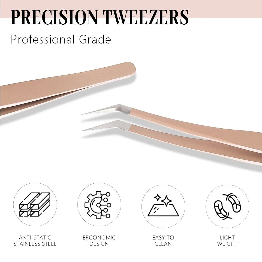 1 Pcs Eyelash Extension Tweezers Stainless Steel 3D Accurate Clip Eyelashes Tweezers Lash Extensions Supplies Set Tool  DailyAlertDeals