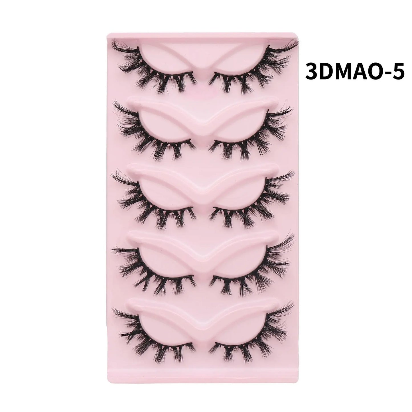 HBZGTLAD Cat eye Eyelashes 3D Natural False Lashes Fluffy Soft Cross 5 pairs Manga Lashes Wispy Natural Eyelash Extension Makeup DailyAlertDeals 5pairs-MA05