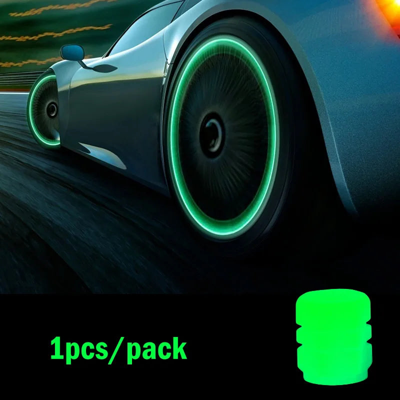 4/16pcs Luminous Valve Caps Car Fluorescent Tire Valves Cap Glow In The Dark Car Motorcycle Bike Wheel Plug Tyre Hub Cover Decor  DailyAlertDeals Green - 1pc