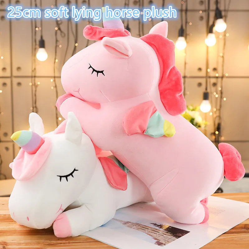 Kawaii Horse Plush 25/50cm Soft Stuffed Huggable Dolls Animal Acompany Toys Children Girl Birthday Gifts DailyAlertDeals