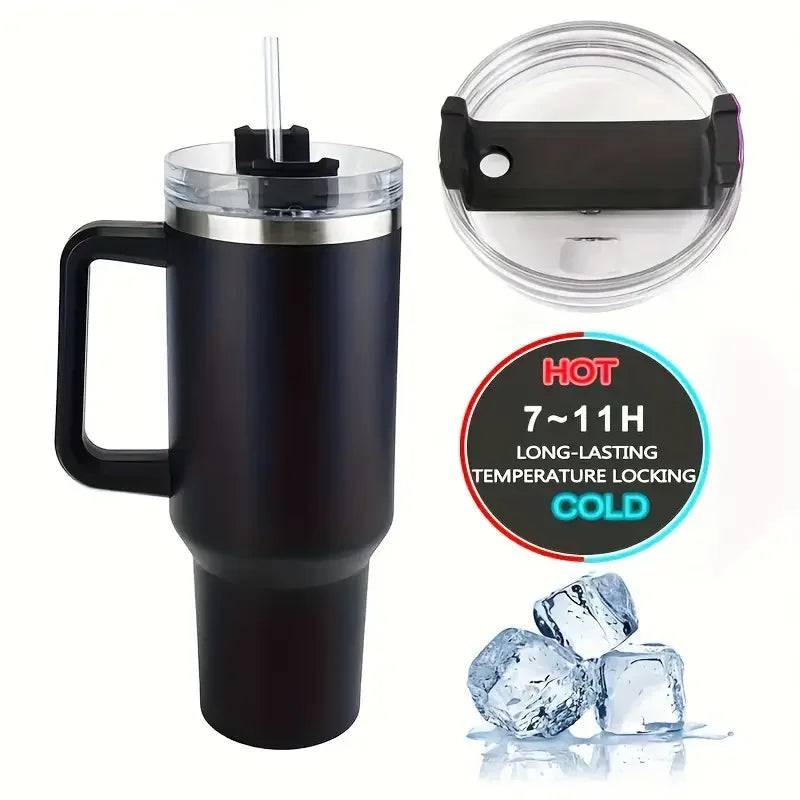 1PC Bingba Cup Car Large Capacity Portable Handle Cup Stainless Steel Insulation Cup Coffee Insulation Cup 40oz DailyAlertDeals