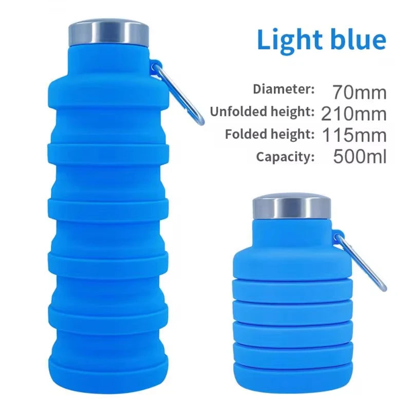 1pc Collapsible Water Bottle, Reuseable BPA Free Silicone Foldable Bottles Portable Hiking Cup For Outdoor Mountaineering Tours DailyAlertDeals