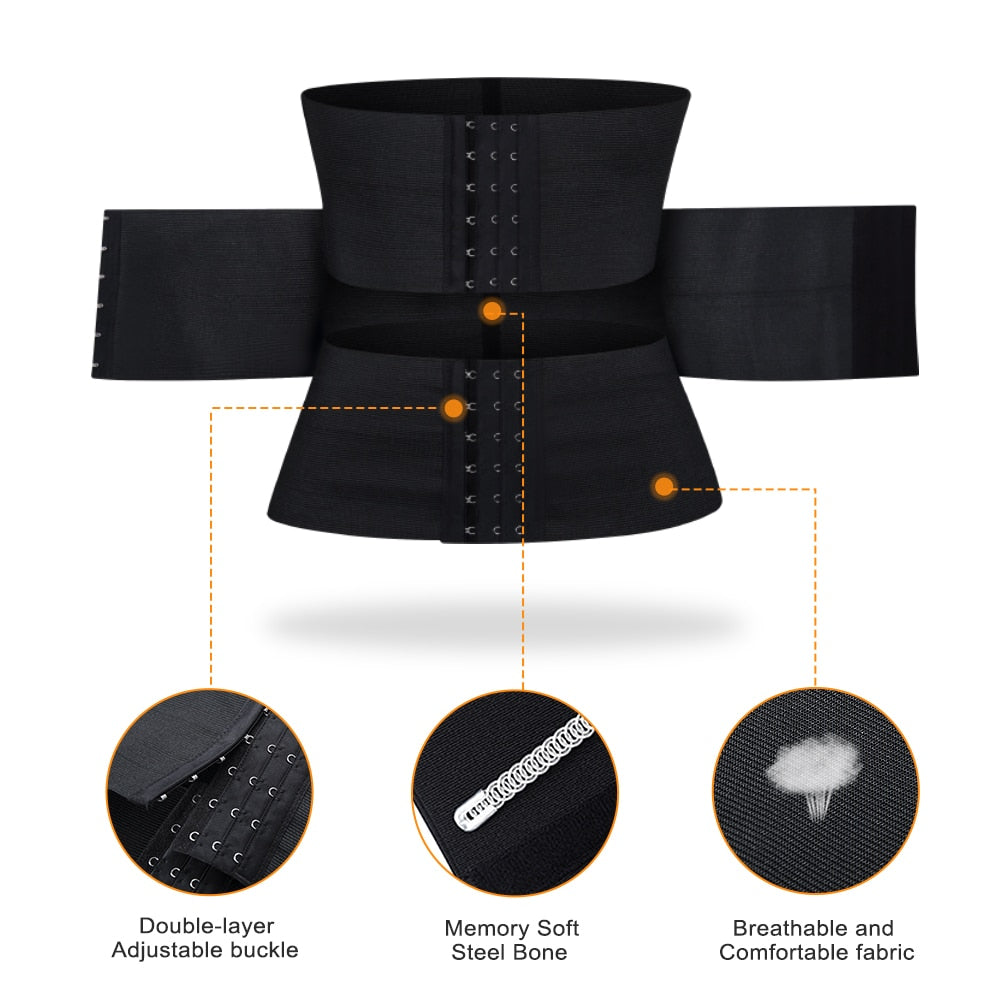 MISTHIN Latex Waist Trainer Double Belt Corset For Women Adjustable Corset Belly Reducing Fajas Girdle Firm Shaper 0 DailyAlertDeals