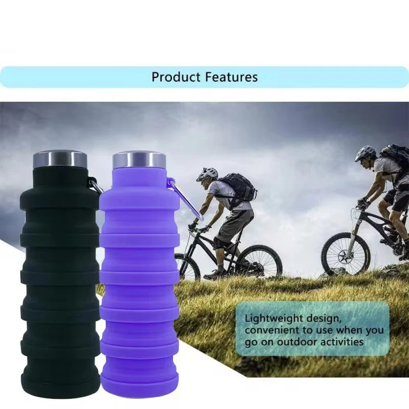 1pc Collapsible Water Bottle, Reuseable BPA Free Silicone Foldable Bottles Portable Hiking Cup For Outdoor Mountaineering Tours DailyAlertDeals