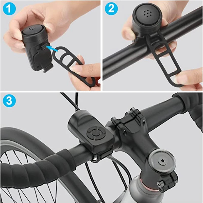 Bicycle Horn Motorcycle Electric Bell Horn 4 Modes USB Rechargeable Mountain Road Cycling Anti-theft Alarm Horn Bike Accessories DailyAlertDeals