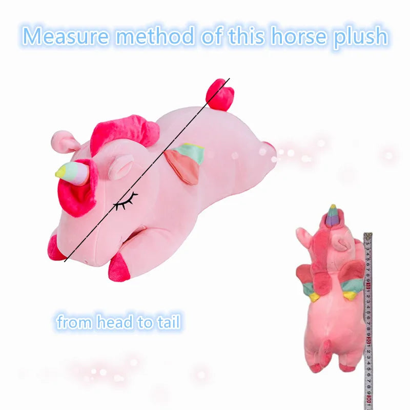 Kawaii Horse Plush 25/50cm Soft Stuffed Huggable Dolls Animal Acompany Toys Children Girl Birthday Gifts DailyAlertDeals