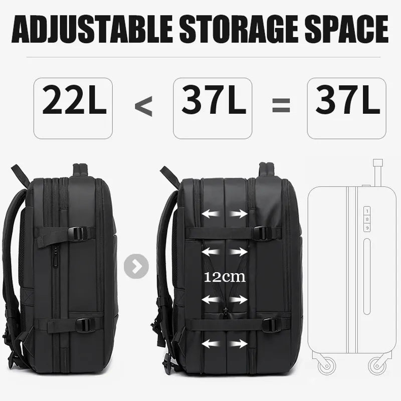 Travel Backpack Men Business Aesthetic Backpack School Expandable USB Bag Large Capacity 17.3 Laptop Waterproof Fashion Backpack DailyAlertDeals
