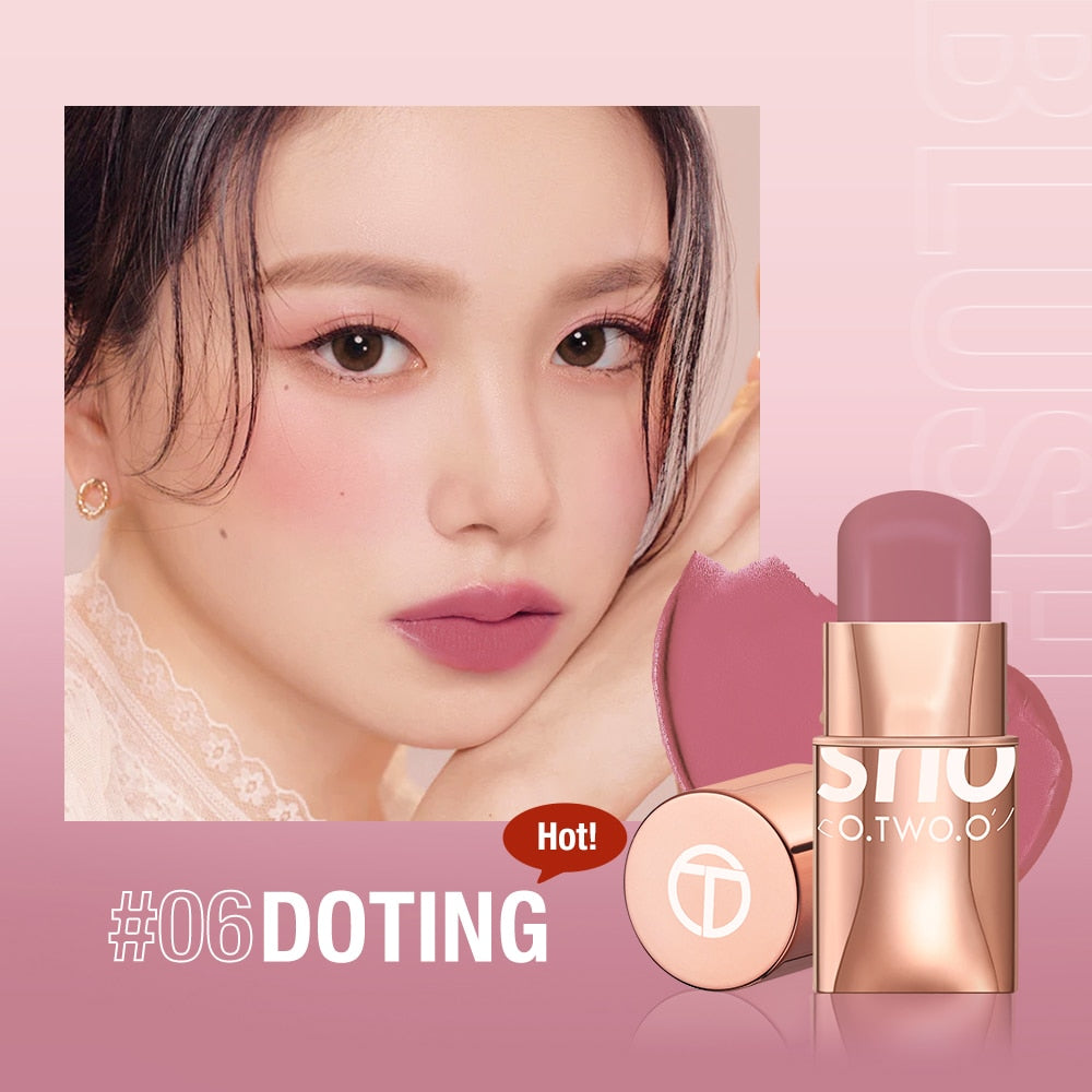 O.TWO.O Lipstick Blush Stick 3-in-1 Eyes Cheek and Lip Tint Buildable Waterproof Lightweight Cream Multi Stick Makeup for Women 0 DailyAlertDeals DOTING China