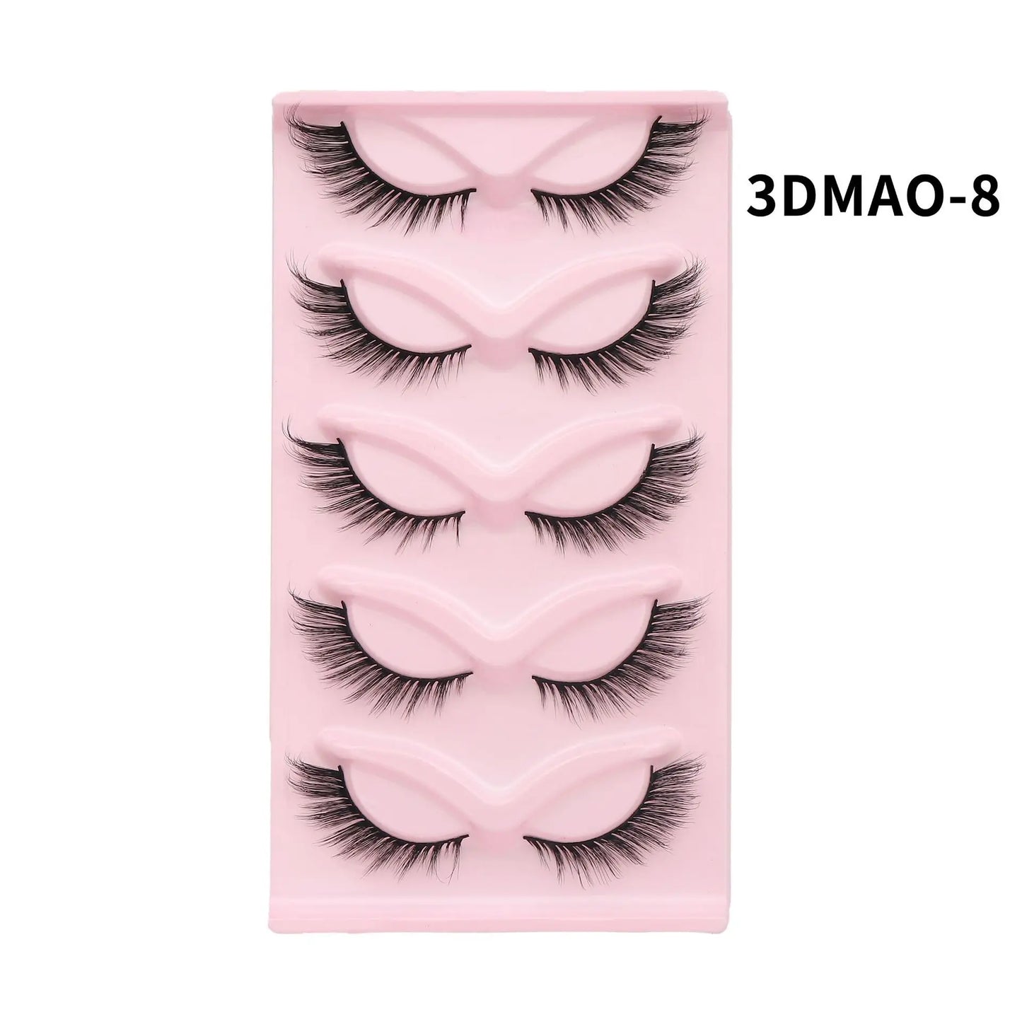 HBZGTLAD Cat eye Eyelashes 3D Natural False Lashes Fluffy Soft Cross 5 pairs Manga Lashes Wispy Natural Eyelash Extension Makeup DailyAlertDeals 5pairs-MA08