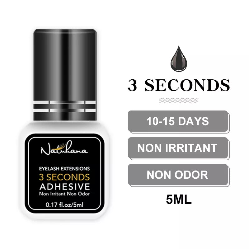 NATUHANA 5ml 1 Second Fast Drying Strong False Eye Lash Extension Glue Adhesive Retention 5-7 Weeks Low Smell Mink Eyelash Glue DailyAlertDeals China 3S 5ml