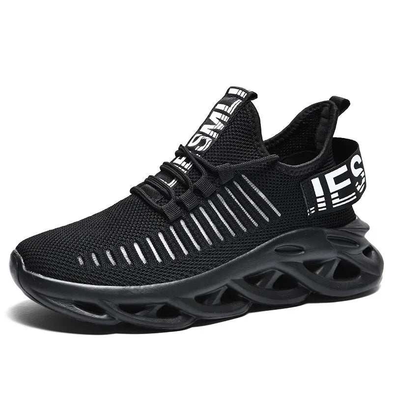 Men Shoes Comfortable Sneakers Breathable Running Shoes For Men Mesh Fashion Sport Shoes DailyAlertDeals 45 Black