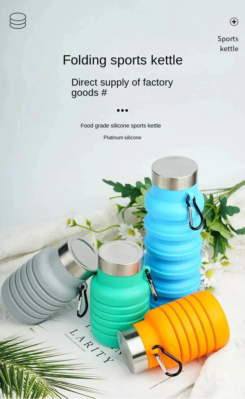 1pc Collapsible Water Bottle, Reuseable BPA Free Silicone Foldable Bottles Portable Hiking Cup For Outdoor Mountaineering Tours DailyAlertDeals