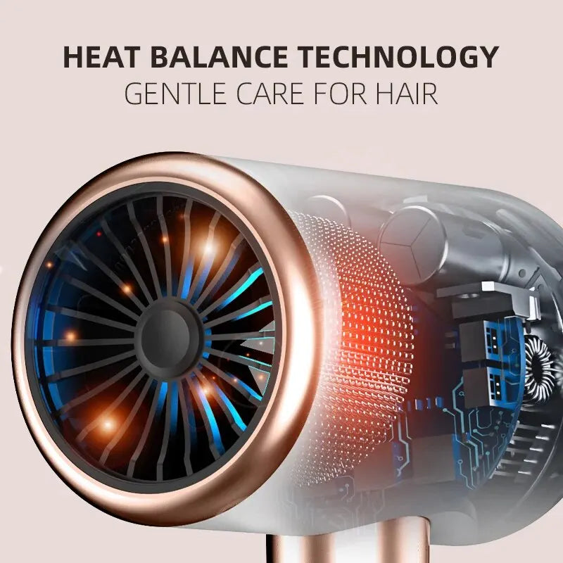 Hair Dryer, High-Speed Electric Turbine Airflow, Low Noise, Constant Temperature And Quick Drying, Suitable For Home Salons. DailyAlertDeals
