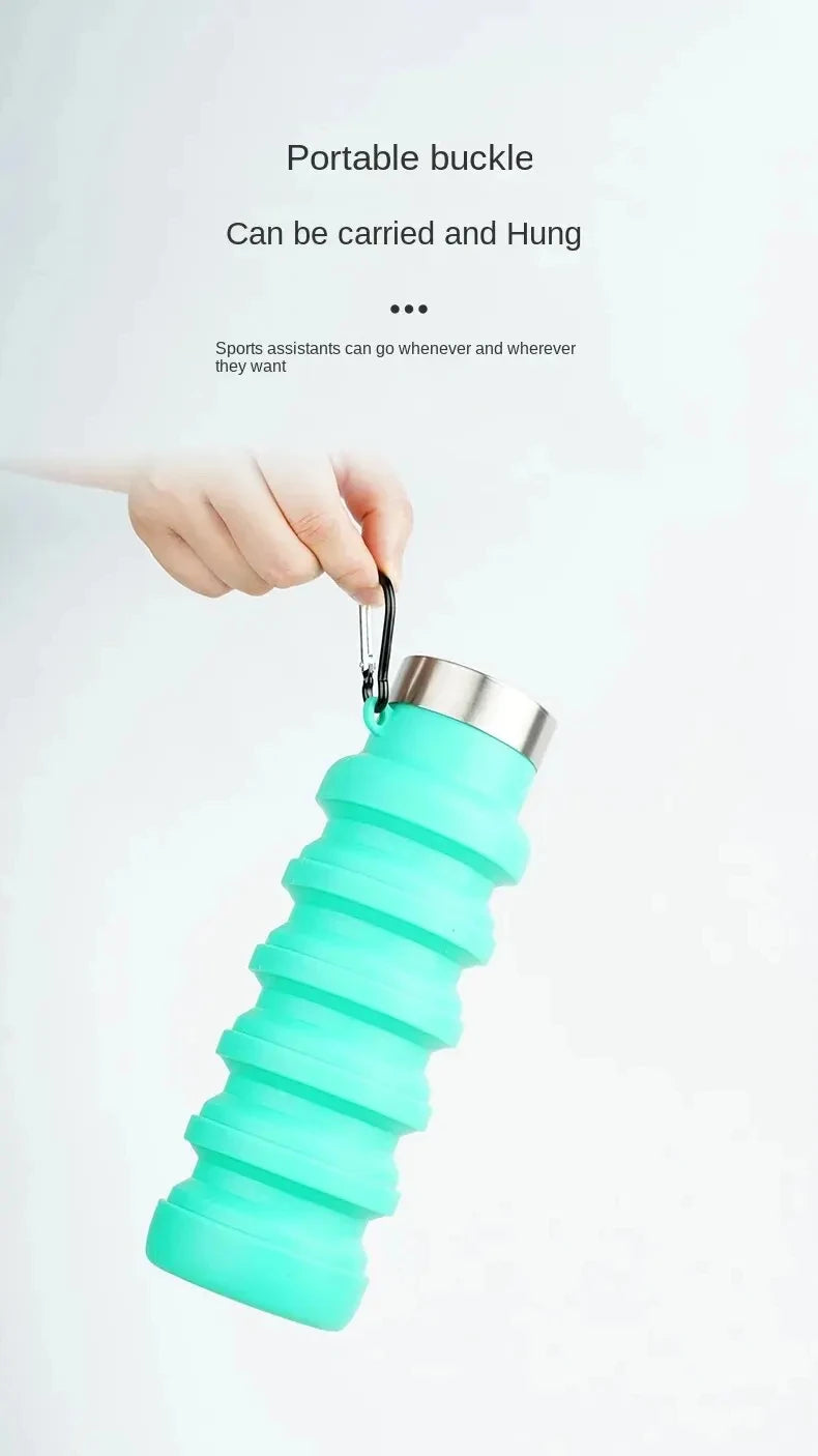 1pc Collapsible Water Bottle, Reuseable BPA Free Silicone Foldable Bottles Portable Hiking Cup For Outdoor Mountaineering Tours DailyAlertDeals