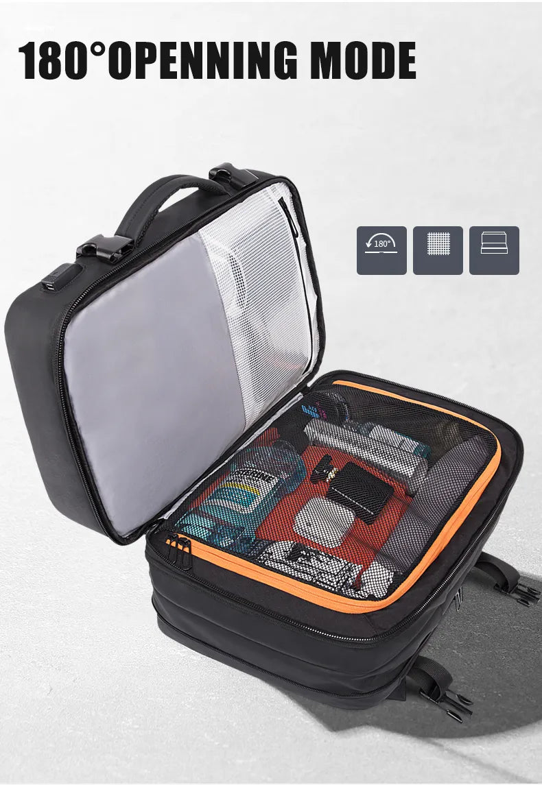 Travel Backpack Men Business Aesthetic Backpack School Expandable USB Bag Large Capacity 17.3 Laptop Waterproof Fashion Backpack DailyAlertDeals