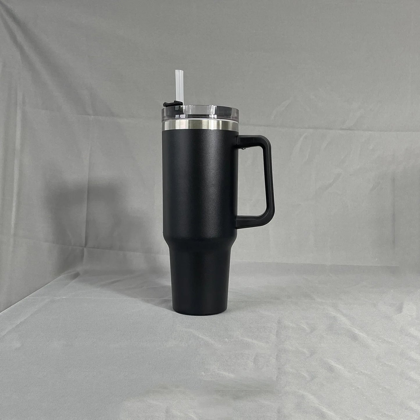 1PC Bingba Cup Car Large Capacity Portable Handle Cup Stainless Steel Insulation Cup Coffee Insulation Cup 40oz DailyAlertDeals 1-1.5L Black