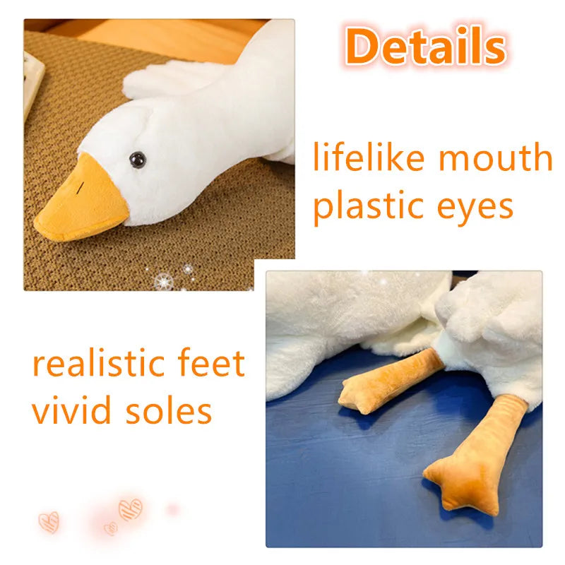 50/130CM Hot Goose Plush Stuffed Soft Duck Sleeping Pillow Sofa Cushion Kids Girlfriend Birthday Gift DailyAlertDeals