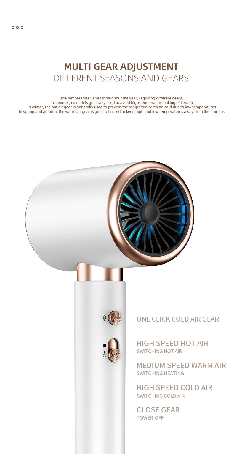 Hair Dryer, High-Speed Electric Turbine Airflow, Low Noise, Constant Temperature And Quick Drying, Suitable For Home Salons. DailyAlertDeals
