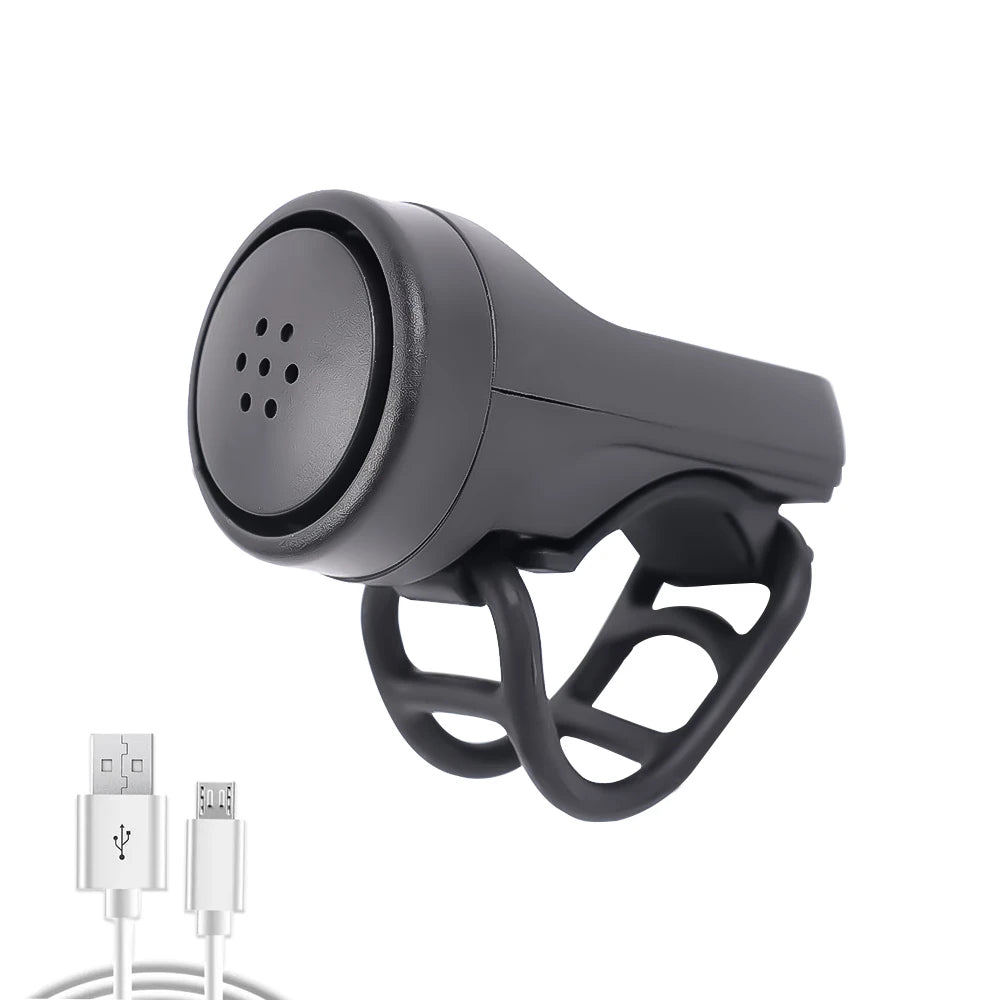 Bicycle Horn Motorcycle Electric Bell Horn 4 Modes USB Rechargeable Mountain Road Cycling Anti-theft Alarm Horn Bike Accessories DailyAlertDeals Electric horn
