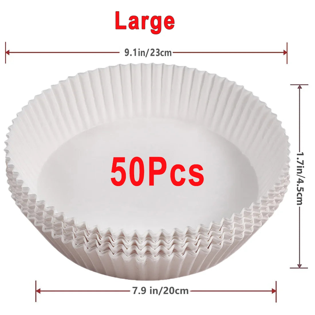 50/100Pcs Air Fryer Disposable Paper Non-Stick Airfryer Baking Papers Round Air-Fryer Paper Liners Paper Kitchen Accessories DailyAlertDeals White 50Pcs 20cm