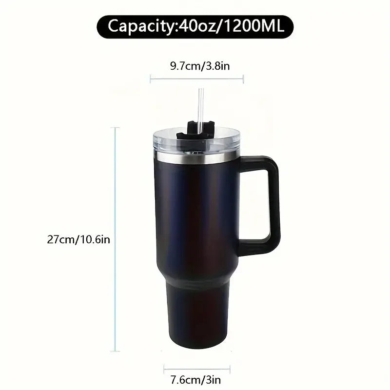 1PC Bingba Cup Car Large Capacity Portable Handle Cup Stainless Steel Insulation Cup Coffee Insulation Cup 40oz DailyAlertDeals