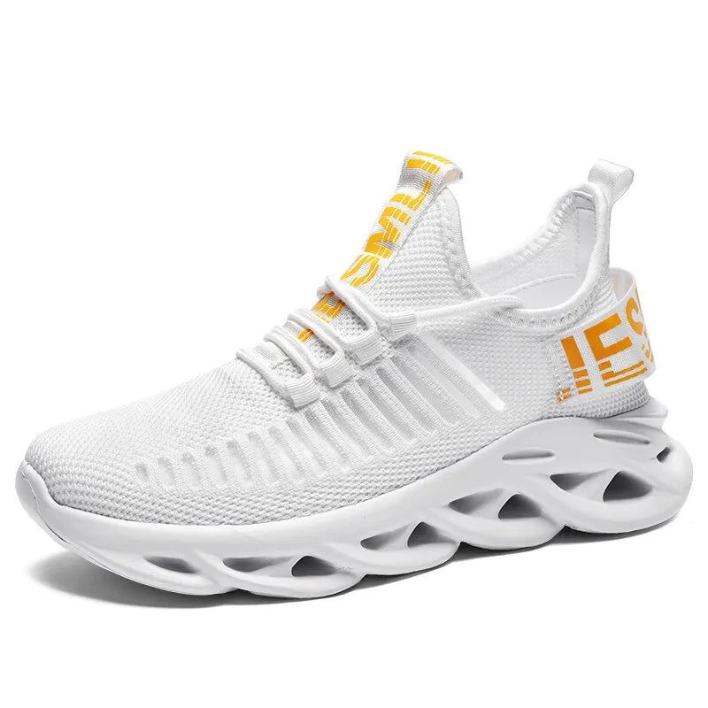 Men Shoes Comfortable Sneakers Breathable Running Shoes For Men Mesh Fashion Sport Shoes DailyAlertDeals 43 White