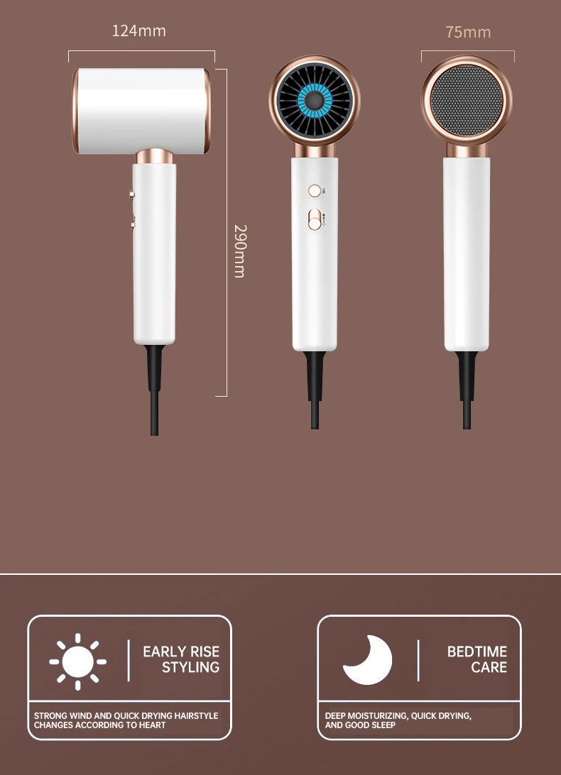 Hair Dryer, High-Speed Electric Turbine Airflow, Low Noise, Constant Temperature And Quick Drying, Suitable For Home Salons. DailyAlertDeals