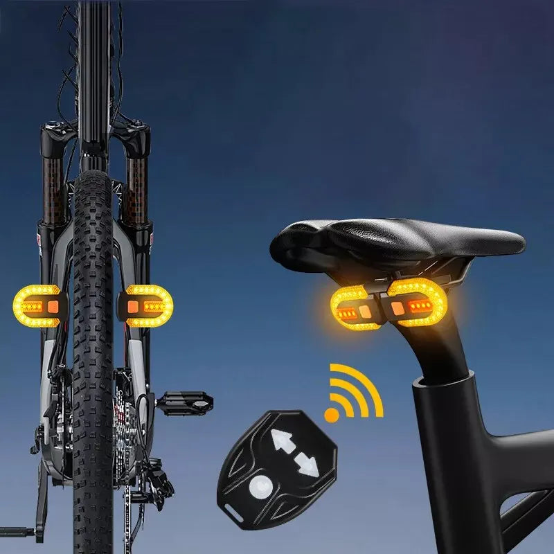 Bike Turn Signal Rear Light LED Bicycle Lamp USB Rechargeable Bike Wireless Lights Back MTB Tail Light Bike Accessories DailyAlertDeals