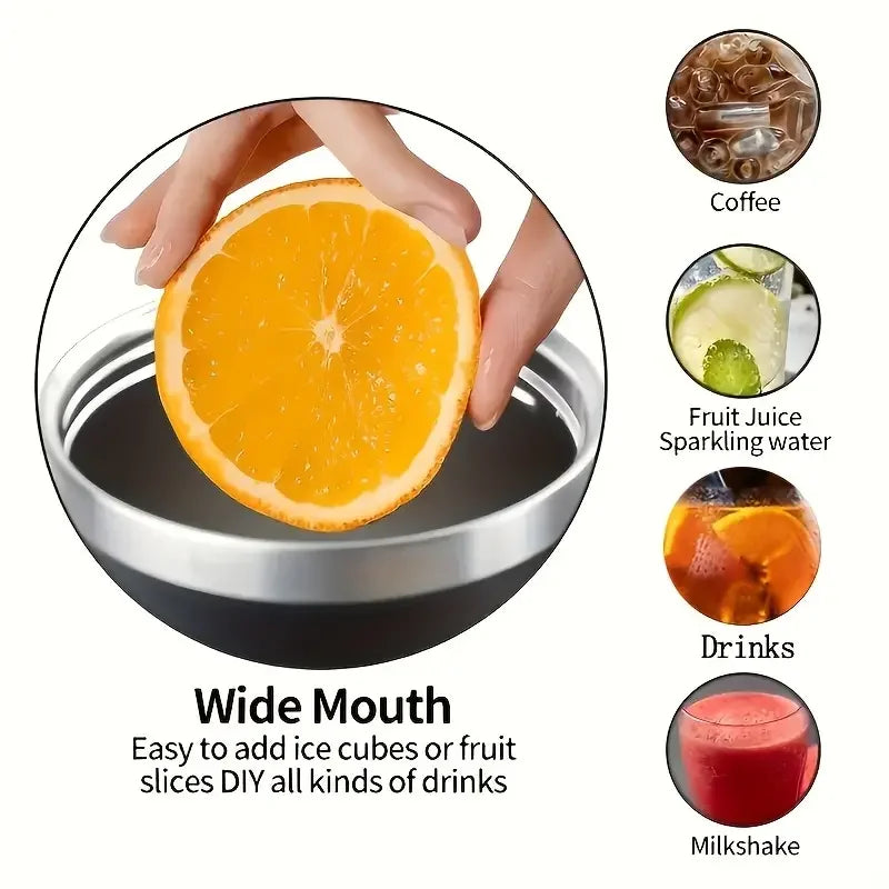 1PC Bingba Cup Car Large Capacity Portable Handle Cup Stainless Steel Insulation Cup Coffee Insulation Cup 40oz DailyAlertDeals